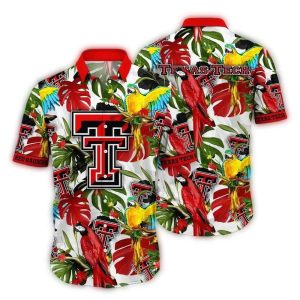 Texas Tech Red Raiders Parrot Leafs Pattern Art Hawaiian Shirt