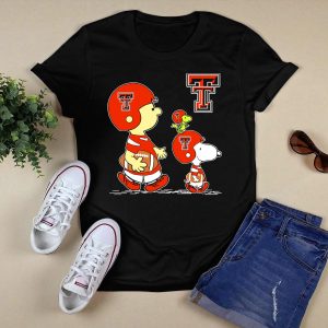 Texas Tech Red Raiders Peanuts Football Characters T-Shirt