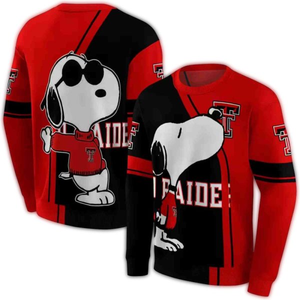 Texas Tech Red Raiders Playful Snoopy AOP Sweatshirt 1