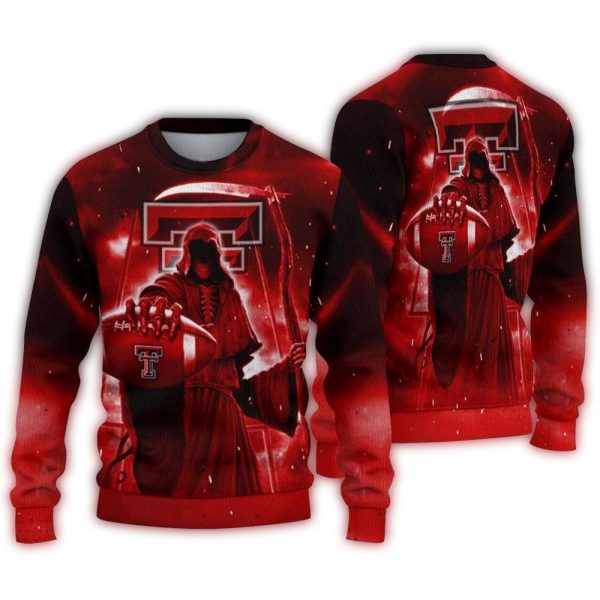 Texas Tech Red Raiders Reaper Scythe Ugly Sweater 1