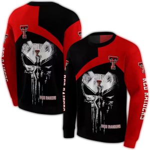 Texas Tech Red Raiders Skull Punisher All-Over Print Sweatshirt