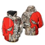 Texas Tech Red Raiders Skull Punisher Camo Veteran Hunting All-Over Print Hoodie