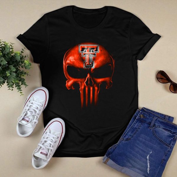 Texas Tech Red Raiders Skull Symbol With Iconic Red And Black Tt T Shirt Black 1