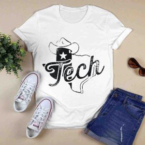 Texas Tech Red Raiders State With Stetson Hat Cowboy Star T-Shirt