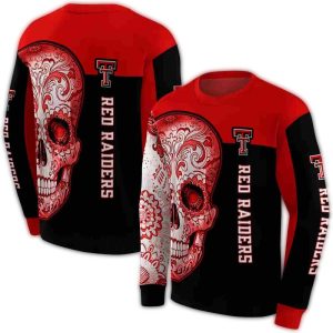 Texas Tech Red Raiders Sugar Skull All-Over Print Sweatshirt