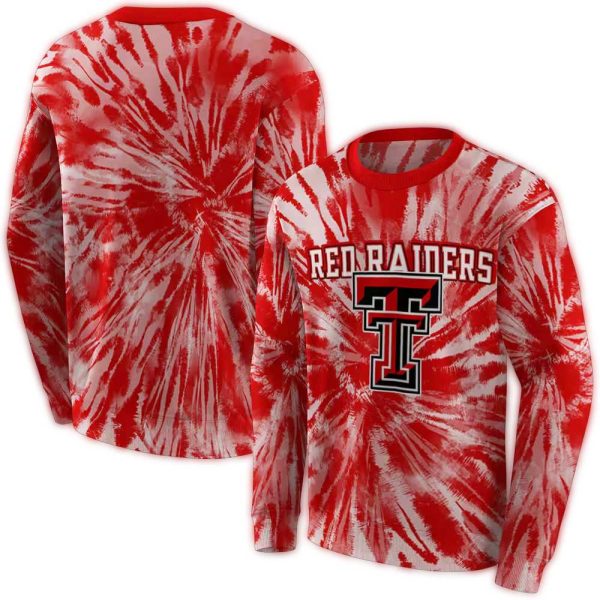 Texas Tech Red Raiders Tie Dye Pattern AOP Hoodie 1