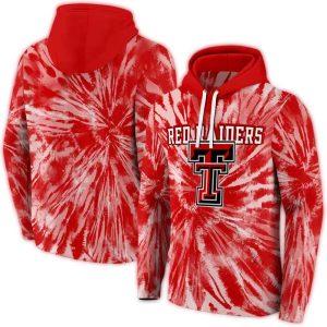 Texas Tech Red Raiders Tie Dye Pattern All-Over Print Sweatshirt