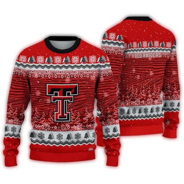 Texas Tech Red Raiders Tree Pattern Ugly Sweater 1