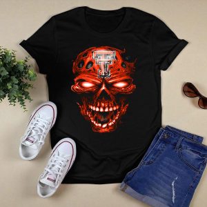 Texas Tech Red Raiders Tt Logo Red Skull T-Shirt