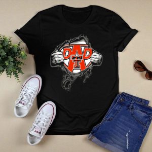 Texas Tech University Red Raiders Dad Superhero Emblem T-Shirt