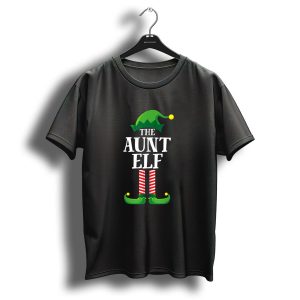 The Aunt Elf Matching Family Christmas Party Outfit Pajamas T-Shirt