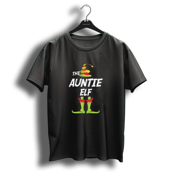 The Auntie Elf Family Matching Christmas Group Hat And Boots T Shirt 1 t shirt 1