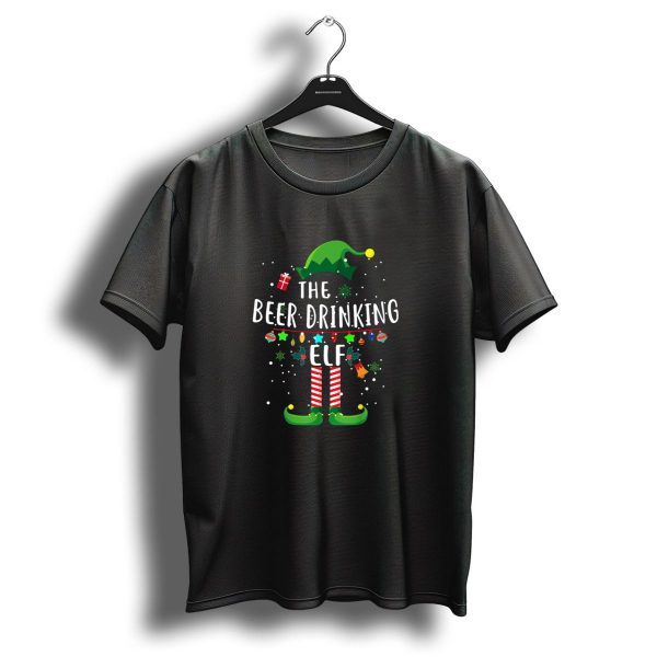The Beer Drinking Elf Christmas Lights And Hat T Shirt 1 t shirt 1