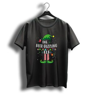 The Beer Guzzling Elf Christmas Holiday Fun T-Shirt