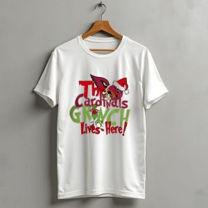 The Cardinals Grinch Lives Here Christmas Arizona T-Shirt