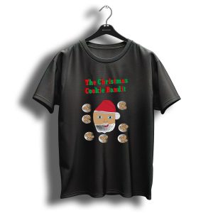 The Christmas Cookie Bandit Santa Face Surrounded By Cookies T Shirt