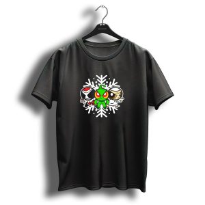 The Christmaspuff Grinch Spider Venom And Powerpuff In Snowflake Contrast T-Shirt