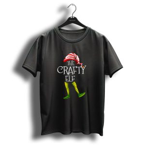 The Crafty Elf Family Matching Group Striped Christmas Hat And Green Shoes T-Shirt