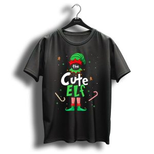 The Cute Elf Christmas Xmas Family Candy Canes And Gingerbread T-Shirt