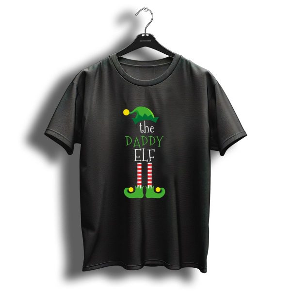 The Daddy Elf Matching Family Group Christmas Party Hat Shoes Striped Socks T Shirt 1 t shirt 1