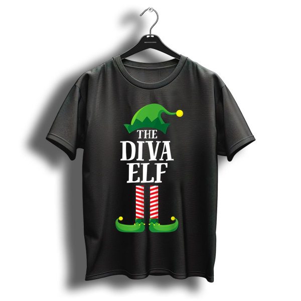 The Diva Elf Matching Family Group Christmas Party T Shirt 1 t shirt 1
