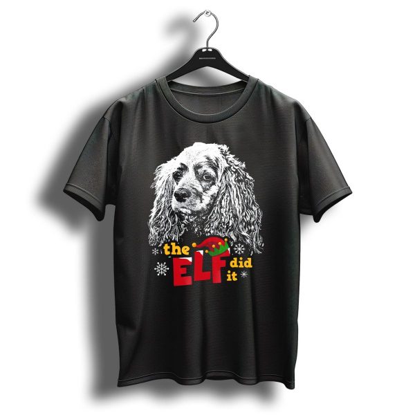 The Elf Did It Cocker Spaniel Christmas Dog Snowflakes T Shirt 1 t shirt 1