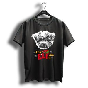 The Elf Did It Funny Maltese Christmas Dog T-Shirt