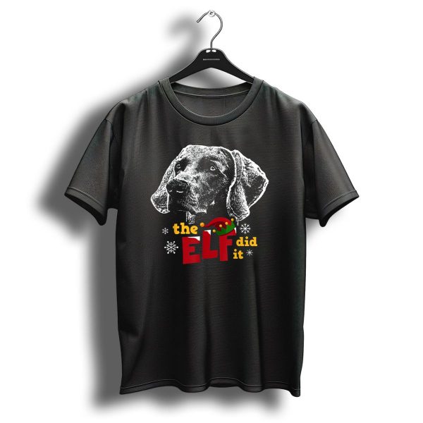 The Elf Did It Funny Weimaraner Christmas Dog T Shirt 1 t shirt 1