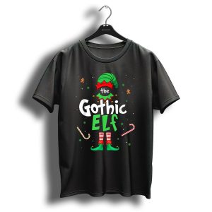 The Gothic Elf Christmas Xmas Family Candy Canes Gingerbread T-Shirt