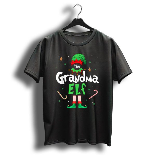 The Grandma Elf Christmas Xmas Family Candy Canes And Gingerbread Decor T Shirt 1 t shirt 1