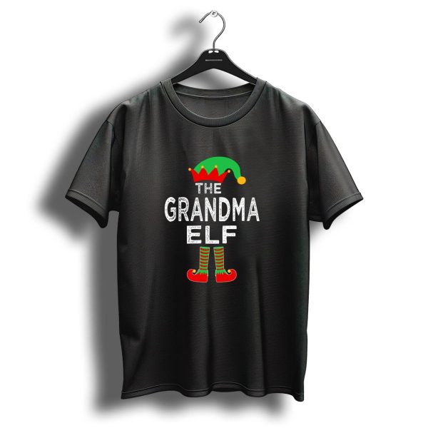 The Grandma Elf With Christmas Hat And Striped Elf Shoes T Shirt 1 t shirt 1