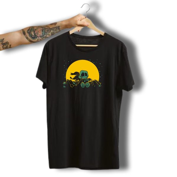 The Great Pumpkin King Halloween Skeleton Moon Night Scene T Shirt t shirt 1
