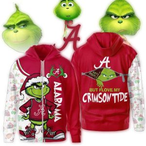 The Grinch Alabama Crimson Tide Christmas All-Over Print Hoodie
