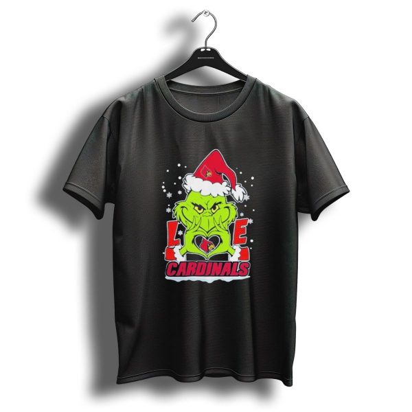 The Grinch Love Cardinals Christmas Louisville Cardinals Football T Shirt 1 t shirt 1