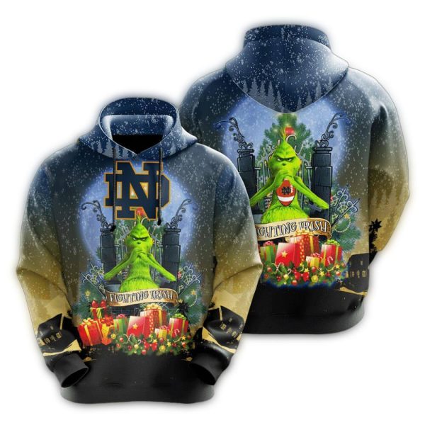 The Grinch Stole Christmas Notre Dame Fighting Irish AOP Hoodie 1