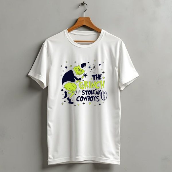 The Grinch Stole My Cowboys Christmas Football Helmet And Star T Shirt 1 t shirt 1
