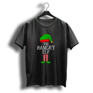 The Hangry Elf Green Hat Red Striped Socks Christmas T-Shirt