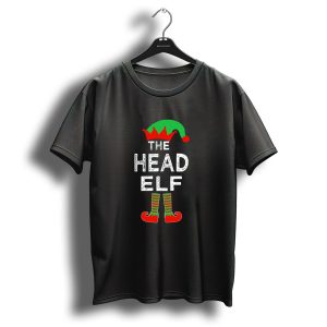 The Head Elf Festive Hat And Shoes Christmas Humor T-Shirt