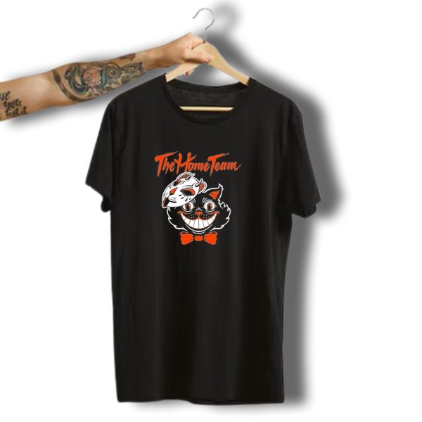 The Home Team Halloween Cat With Mask Bow Tie And Cheshire Grin T Shirt t shirt 1