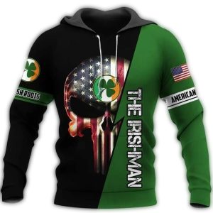 The Irishman American Skull Punisher Notre Dame Fighting Irish All Over Print Hoodie
