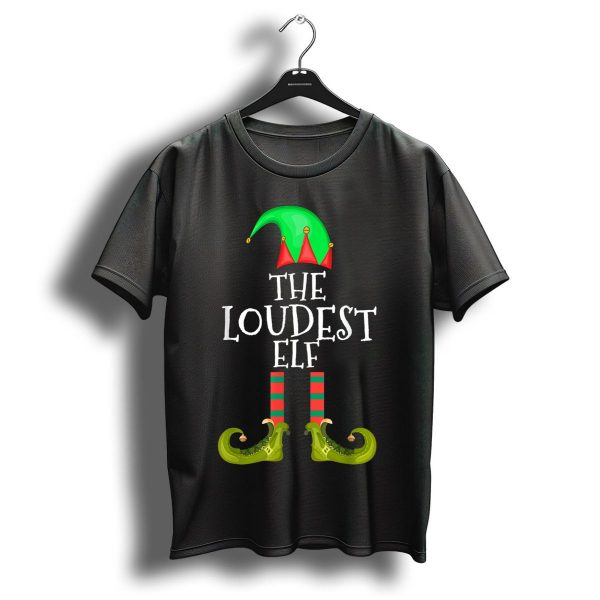 The Loudest Elf Christmas Hat And Shoes T Shirt 1 t shirt 1