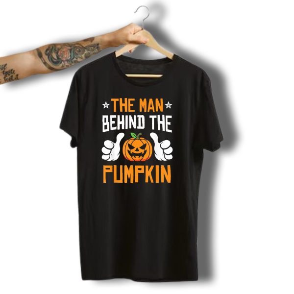 The Man Behind The Pumpkin Halloween Funny Mens T Shirt t shirt 1