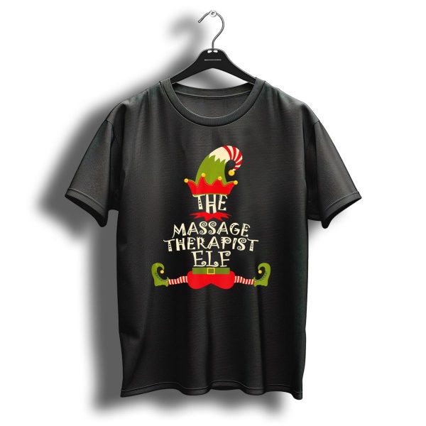 The Massage Therapist Elf Christmas Costume With Funny Hat And Shoes T Shirt 1 t shirt 1