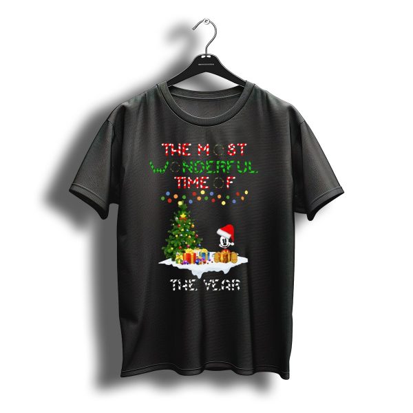 The Most Wonderful Time Of The Year Christmas Tree Santa Hat T Shirt t shirt 1
