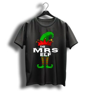 The Mrs Elf Family Christmas Group Matching With Hat And Shoes T-Shirt