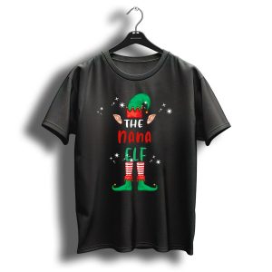 The Nana Elf Christmas Holiday Family Group Matching Pajama Costume T-Shirt