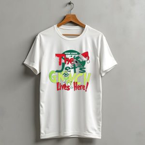 The New York Jets Grinch Lives Here Christmas Festive T-Shirt
