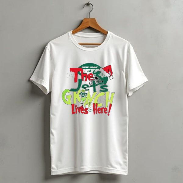 The New York Jets Grinch Lives Here Christmas Festive T Shirt 1 t shirt 1
