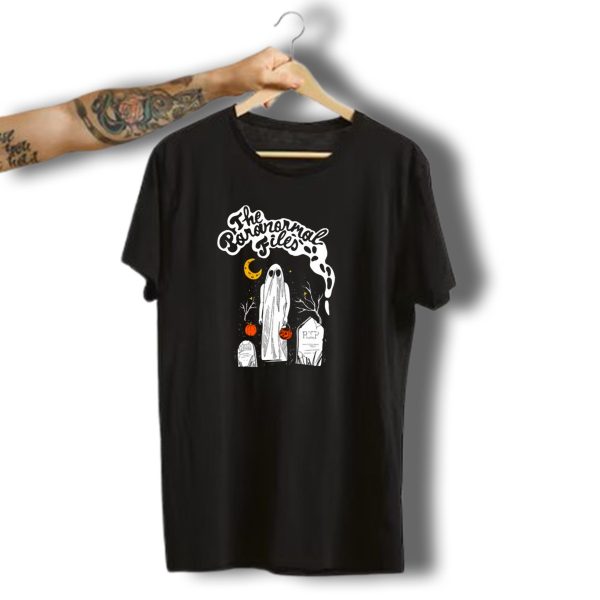 The Paranormal Files Ghost Halloween Cemetery Moon Stars Rip Pumpkin T Shirt t shirt 1