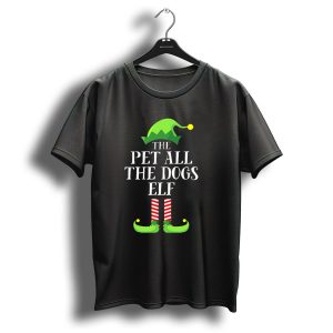 The Pet All The Dogs Elf Matching Family Group Christmas Pajama T-Shirt